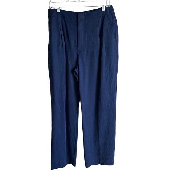 Gap High Rise SoftSuit Trousers Navy Blue 10 404698 New - Picture 2 of 10